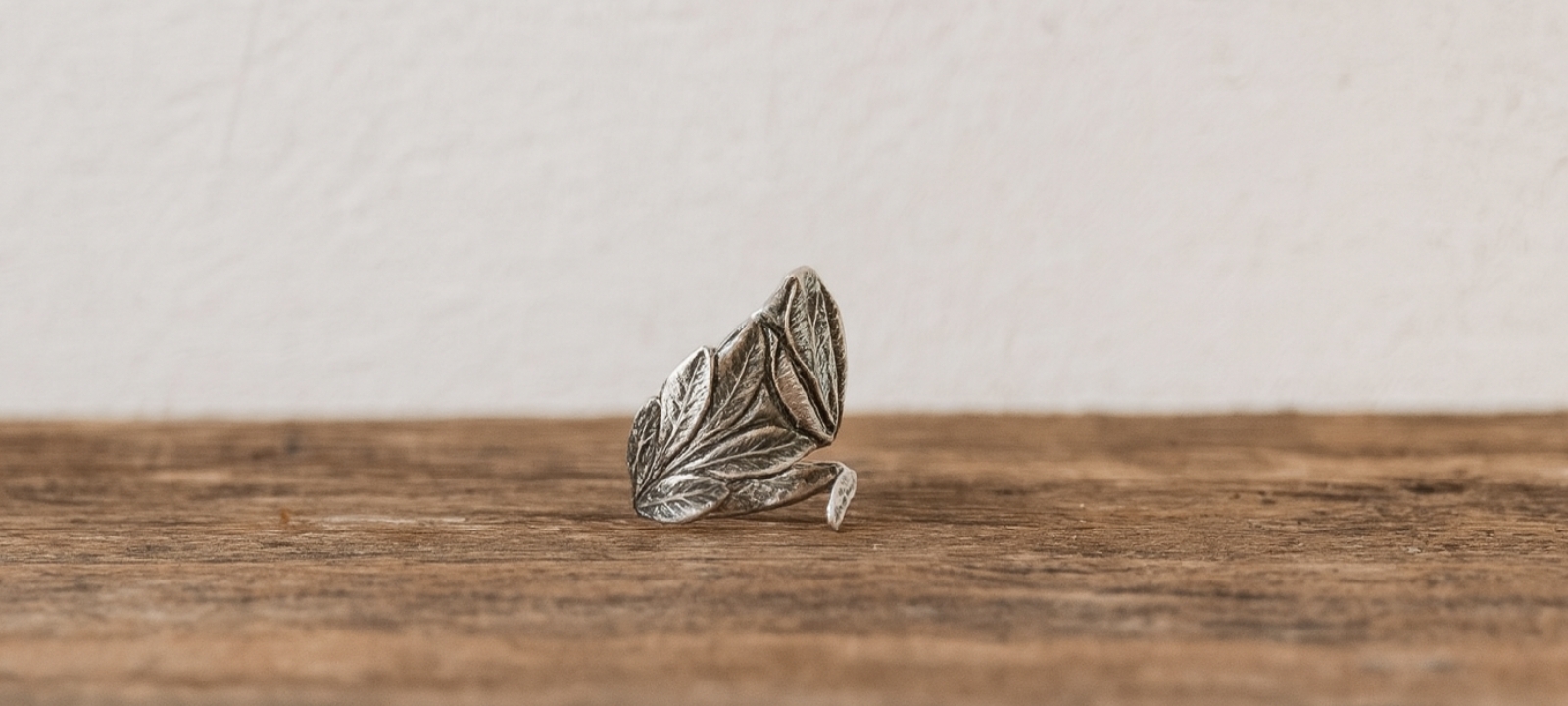 Vintage Silver Spoon Ring – Spiral Rose & Leaf Design size 4