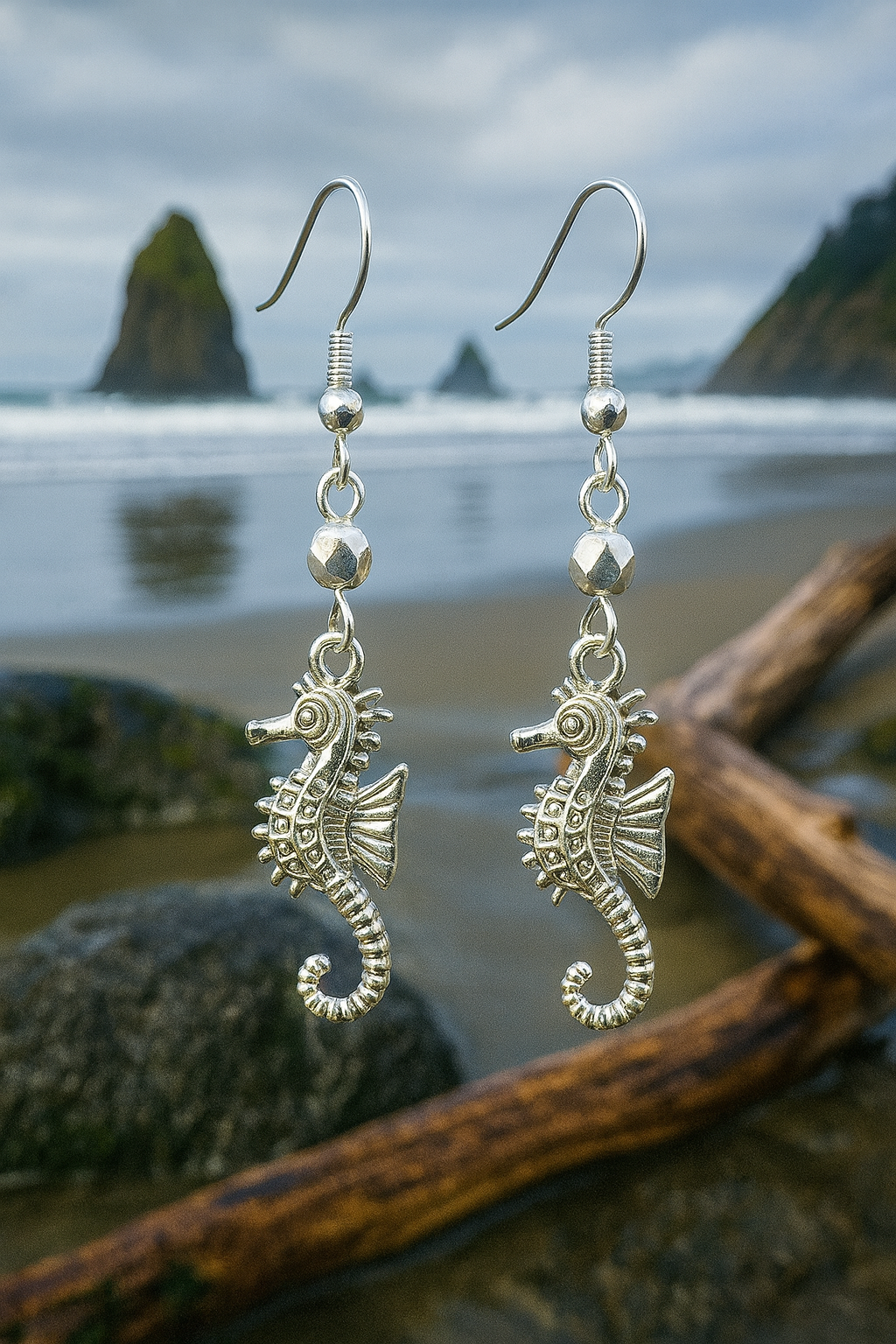 Silver Seahorse Earrings