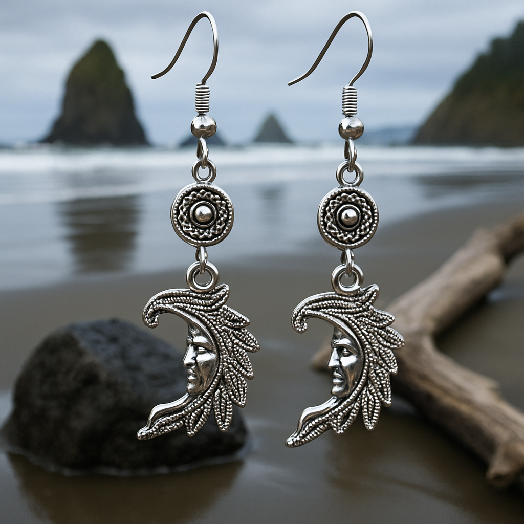 Moon Warrior Stainless Steel Earrings