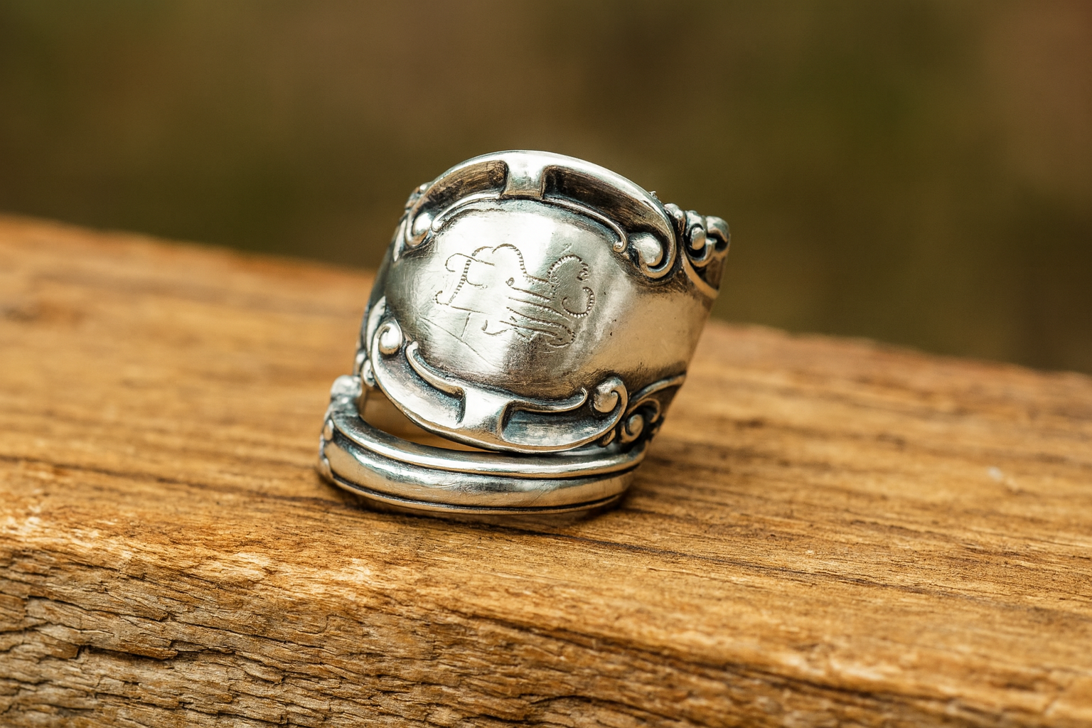 Victorian Heirloom Quadruple Silver Double Band Ring