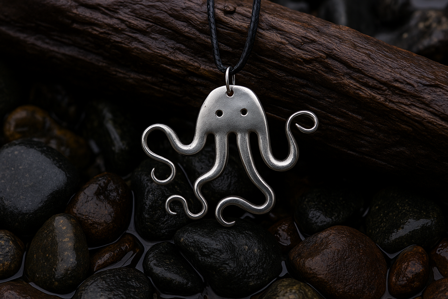 Silver Fork Octopus Pendant