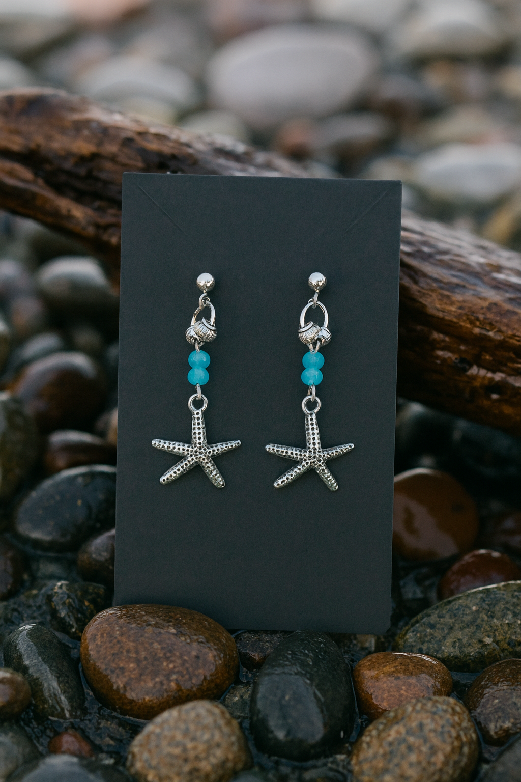 Stainless Steel Starfish Dangle Earrings