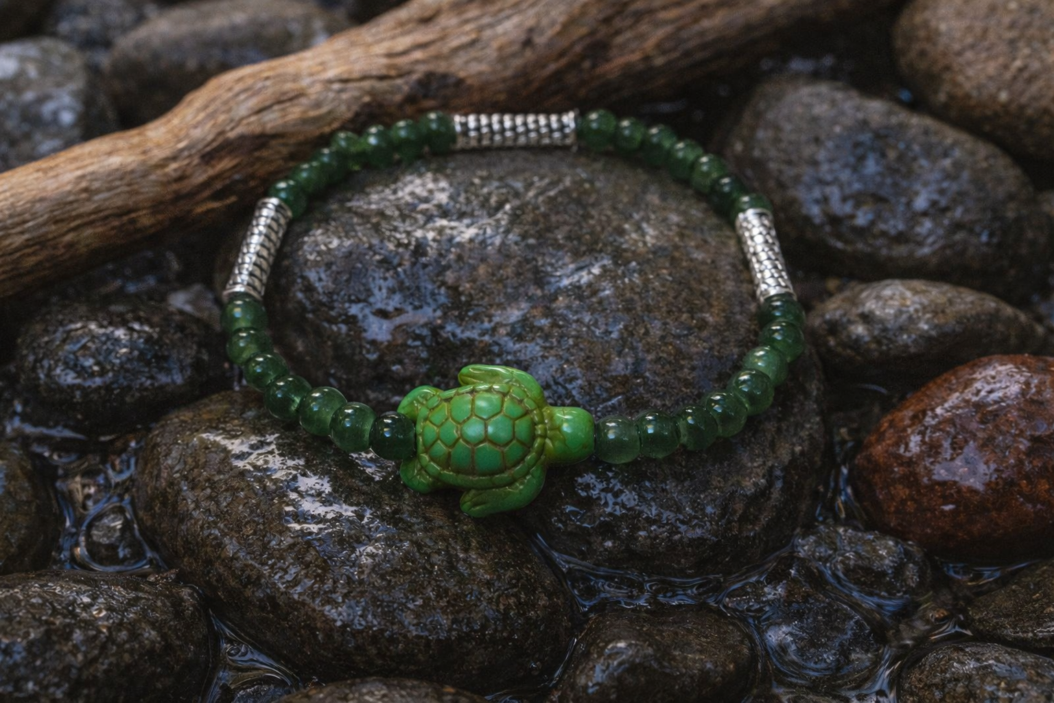 Emerald Guardian Turtle Bracelet