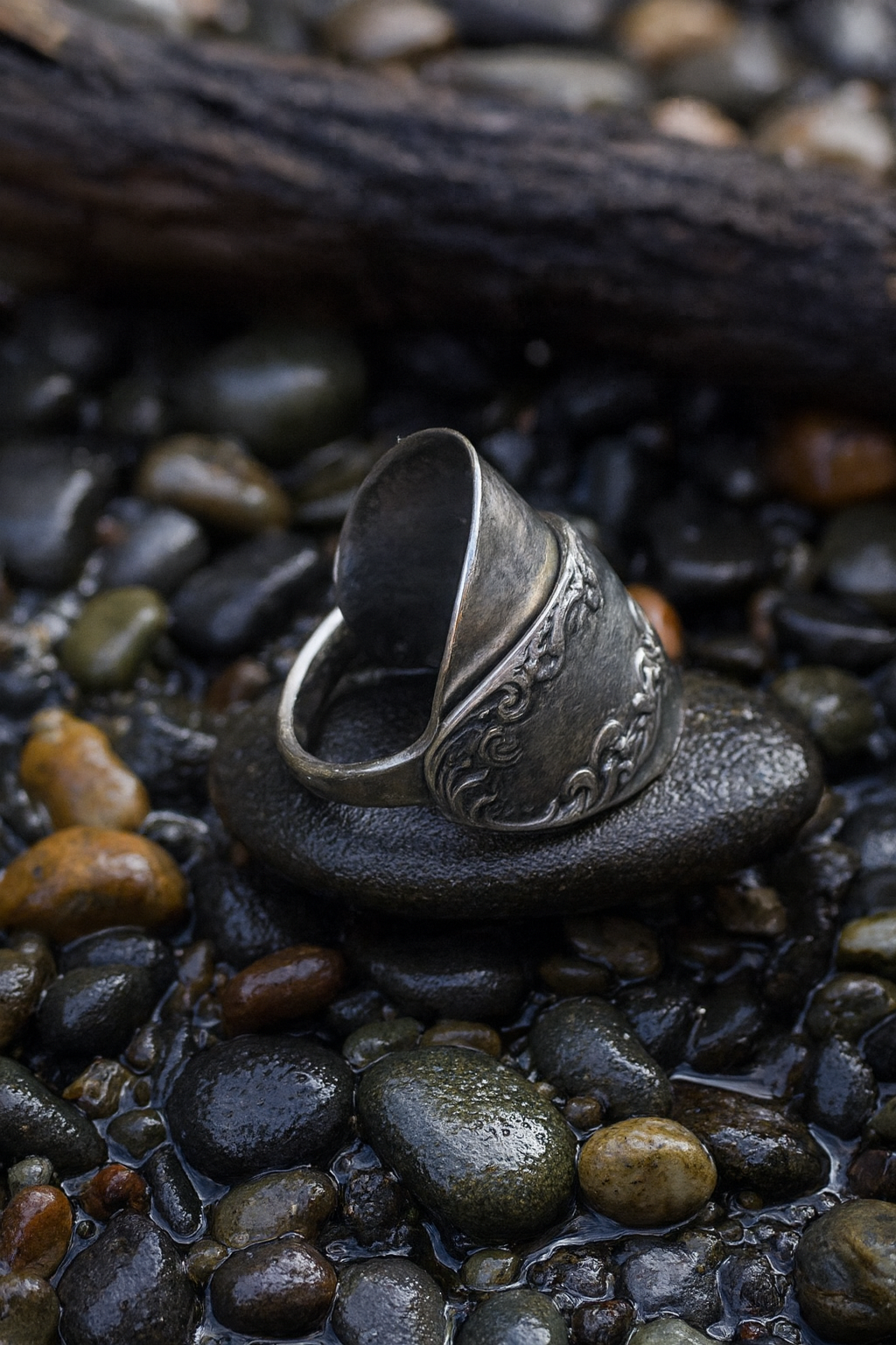 Vintage Silver Spoon Ring – Handcrafted from Antique Flatware size 11