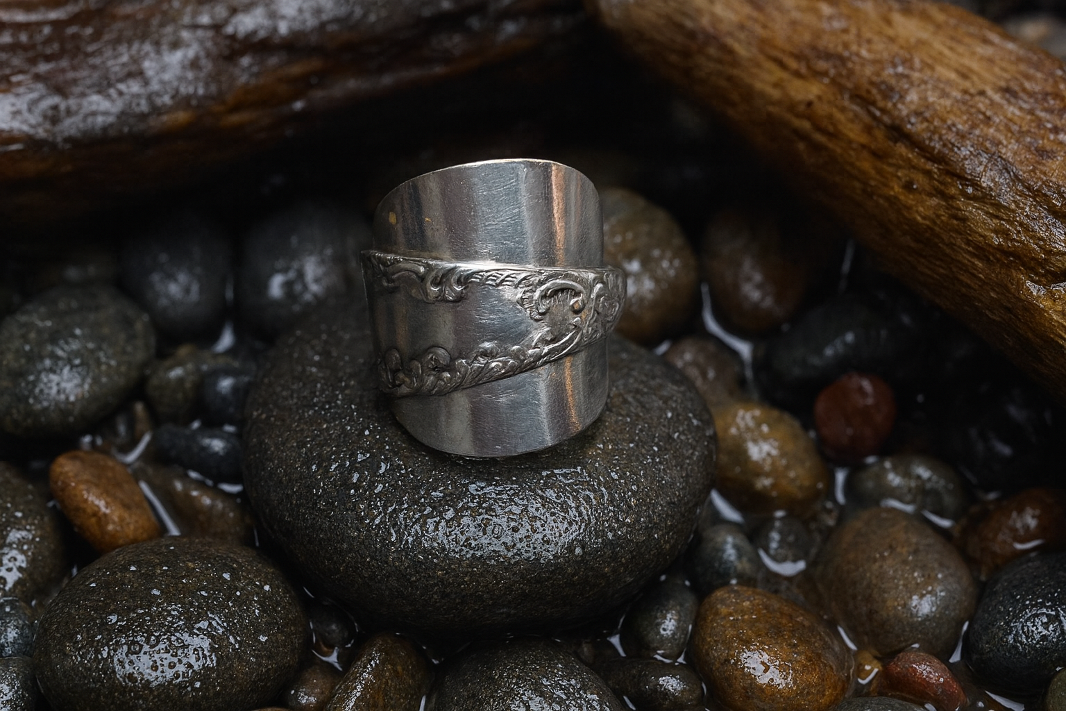 Vintage Silver Spoon Ring – Handcrafted from Antique Flatware size 11