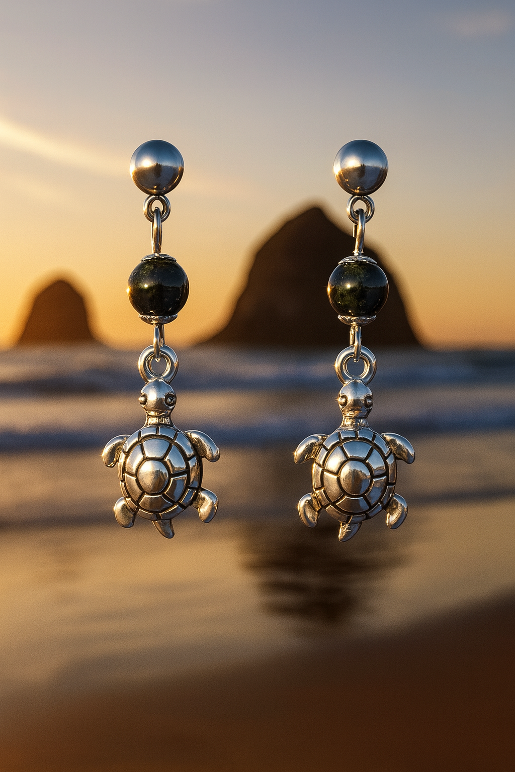 Timeless Strength Stainless Steel Turtle Earrings