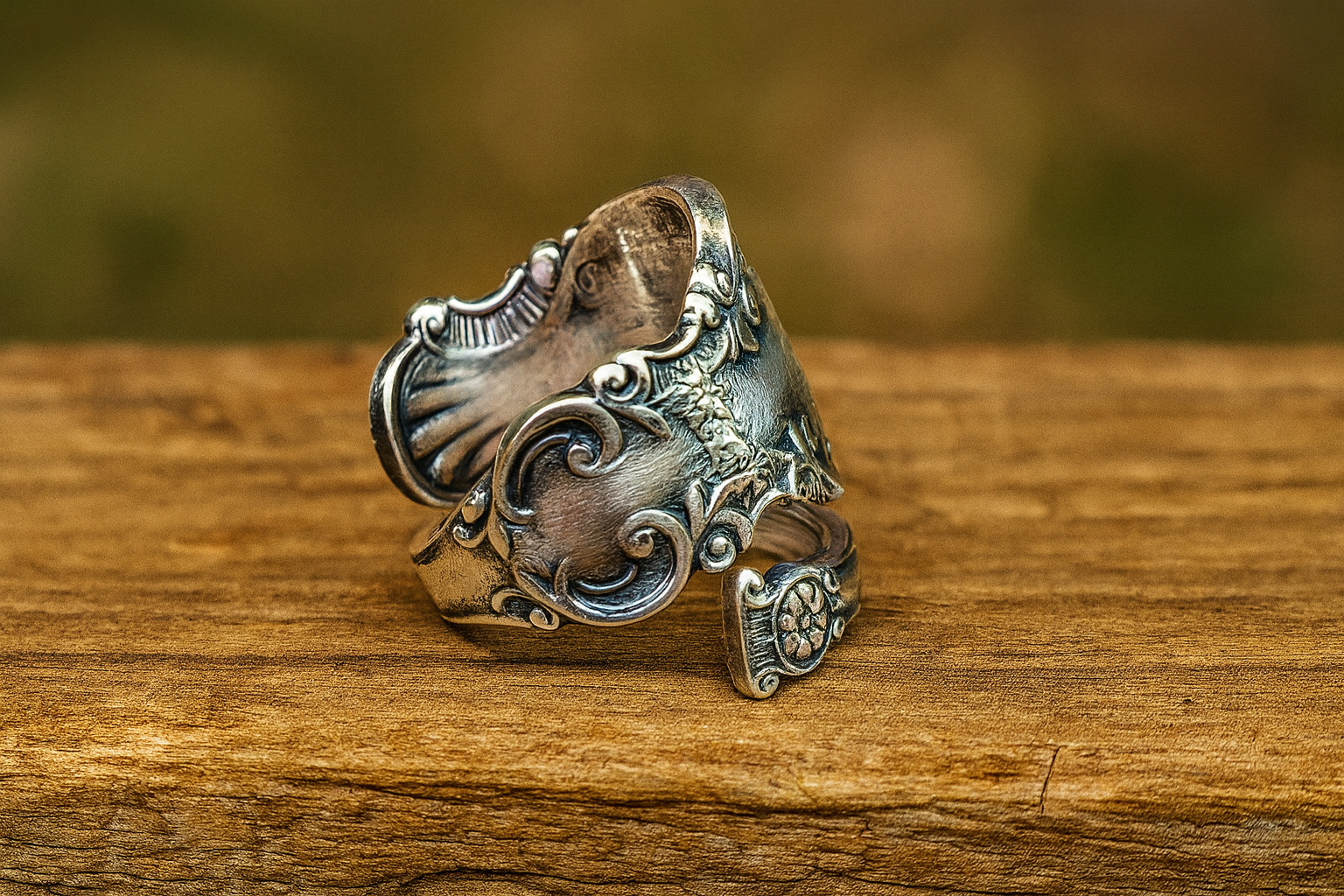 Victorian Heirloom Quadruple Silver Double Band Ring