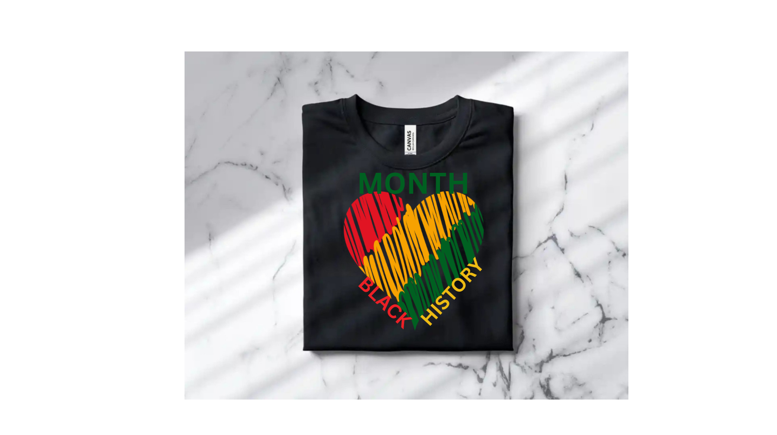 Black History Month Heart T-shirt