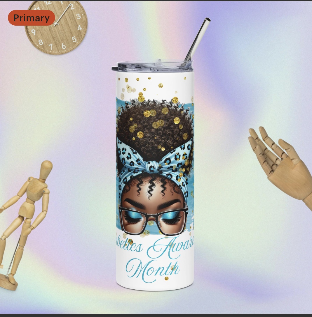 - Diabeties Awareness Tote Bag with matching 20oz tumbler-Bundle