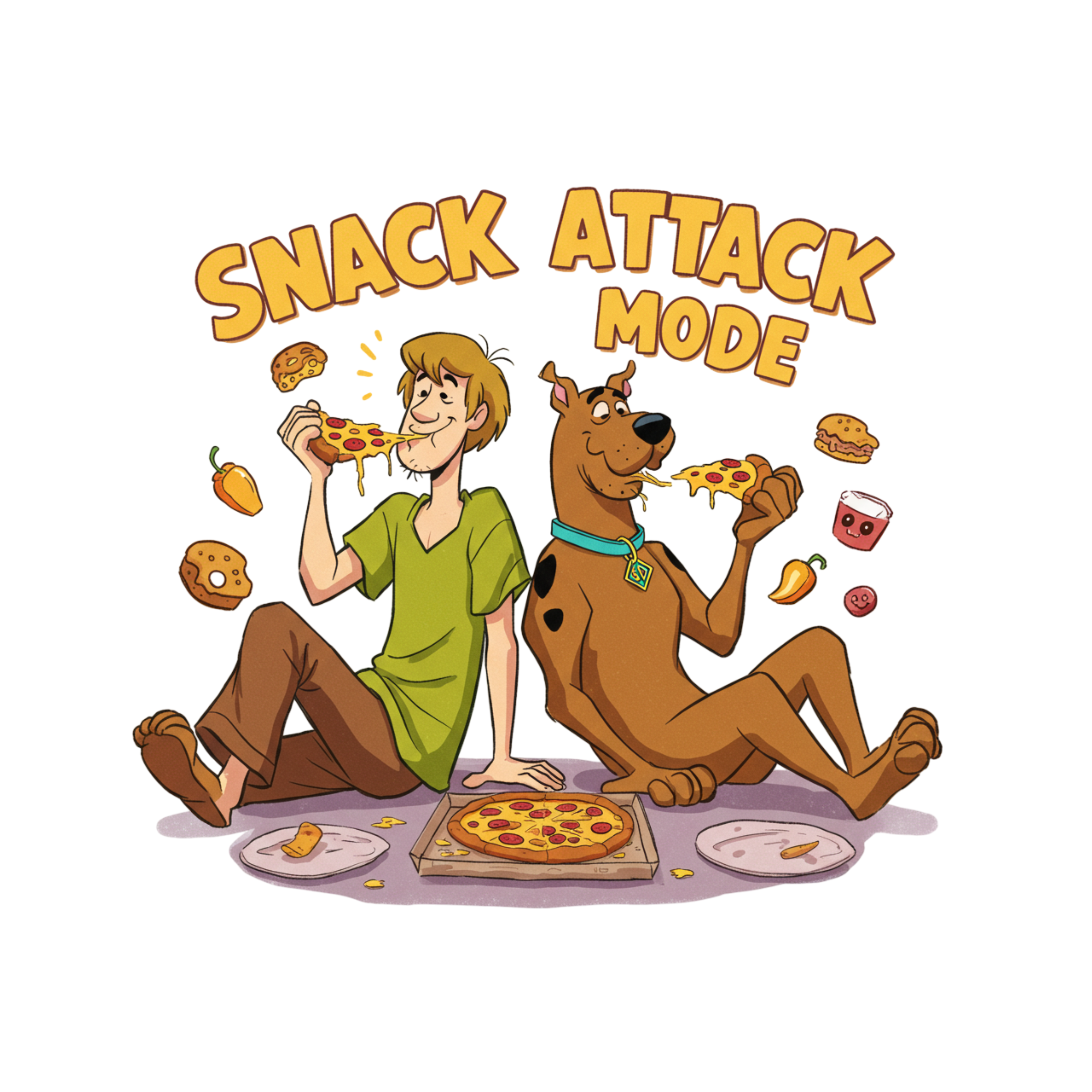 Retro Scooby Doo Snack Attack Mode T-shirt