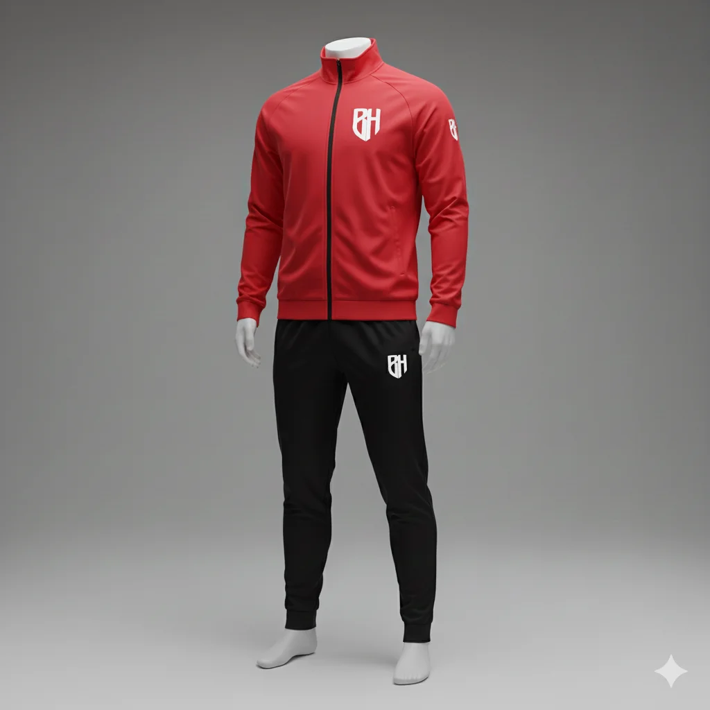 Red and Black Sports Tracksuit