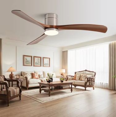 Modern Wooden Ceiling Fan with LED Light