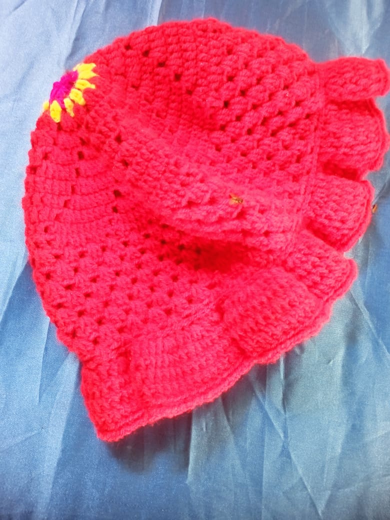 Handmade Crochet Red Baby Cap