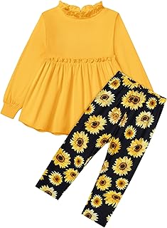 Sunflower Print Girls Outfit