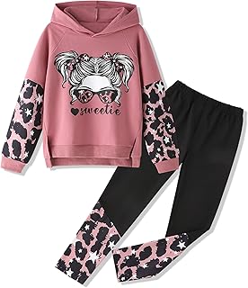 Girls' Hooded Sweatshirt and Pants Set