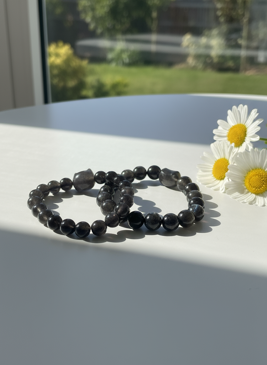 Black Beaded Bracelet