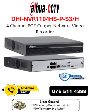 Dahua DHI-NVR1104HS-P-S3/H Network Video Recorder