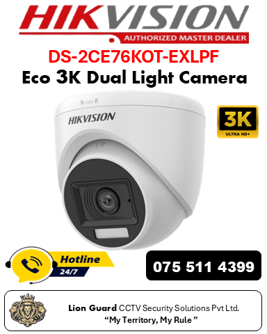 Hikvision DS-2CE76KOT-EXLPF Eco 3K Dual Light Camera