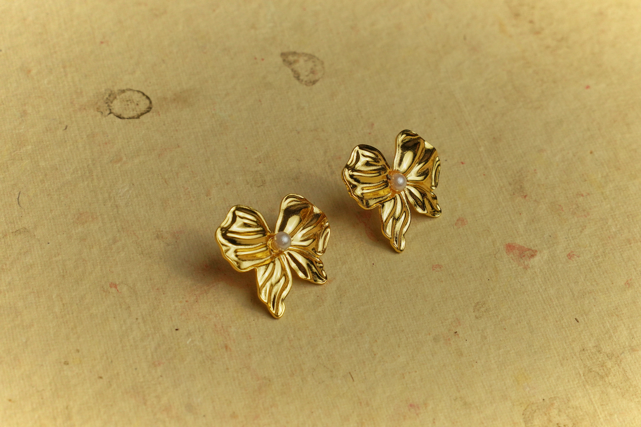 Gold Flower Stud Earrings