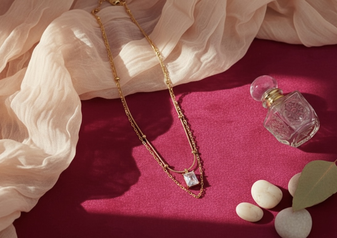 Elegant Gold Necklace with Pendant