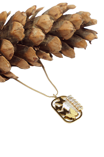 Gold Butterfly-themed Pendant Necklace