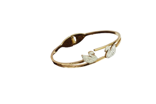 Swan-themed gold bracelet