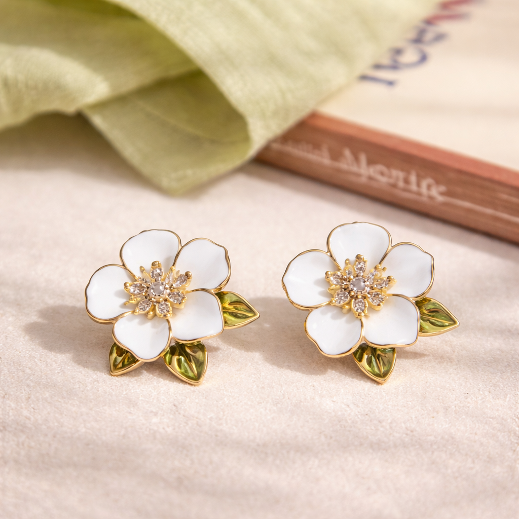 Floral Enamel Earrings