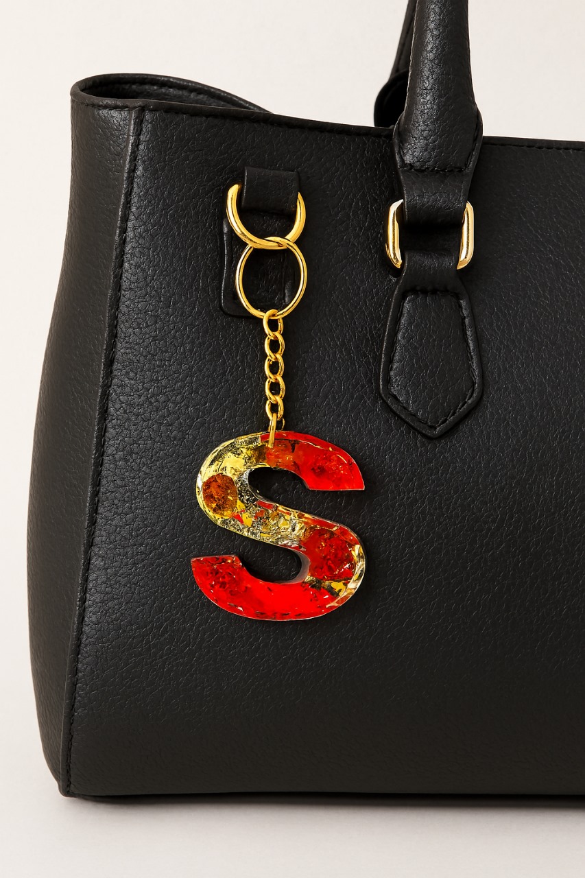 Handmade Resin Keychain Alphabet S