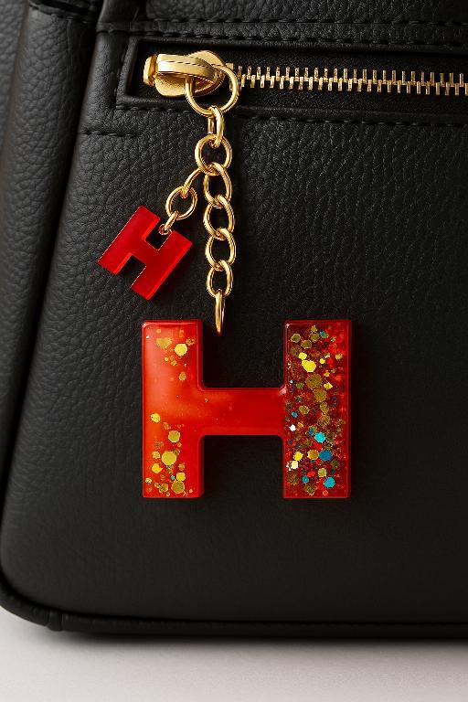 Handmade Resin Keychain Alphabet A 
