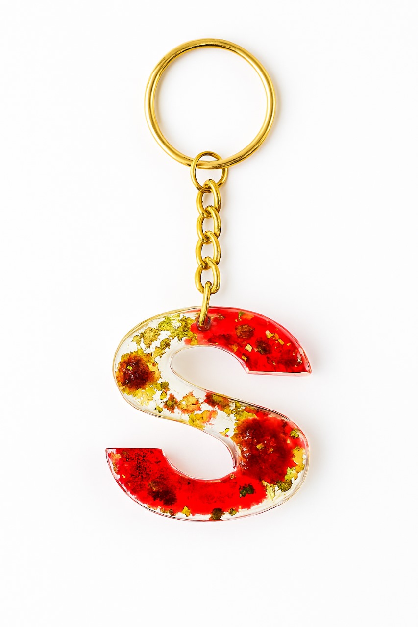 Handmade Resin Keychain Alphabet S