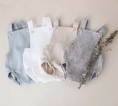 Baby Linen Romper Set