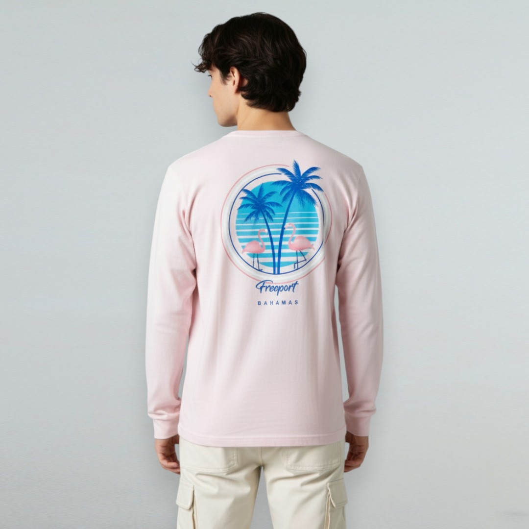 Garment-Dyed Premium Jersey Long Sleeve Graphic T-shirt