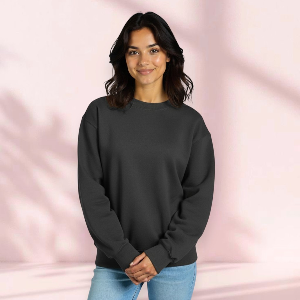 Women’s Garment Dyed Washed Fleece Crewneck Sweatshirt