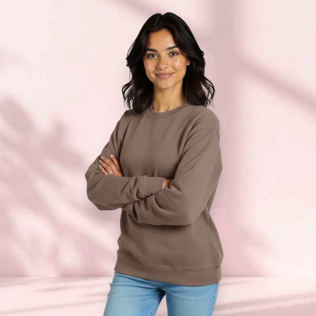 Women’s Garment Dyed Washed Fleece Crewneck Sweatshirt