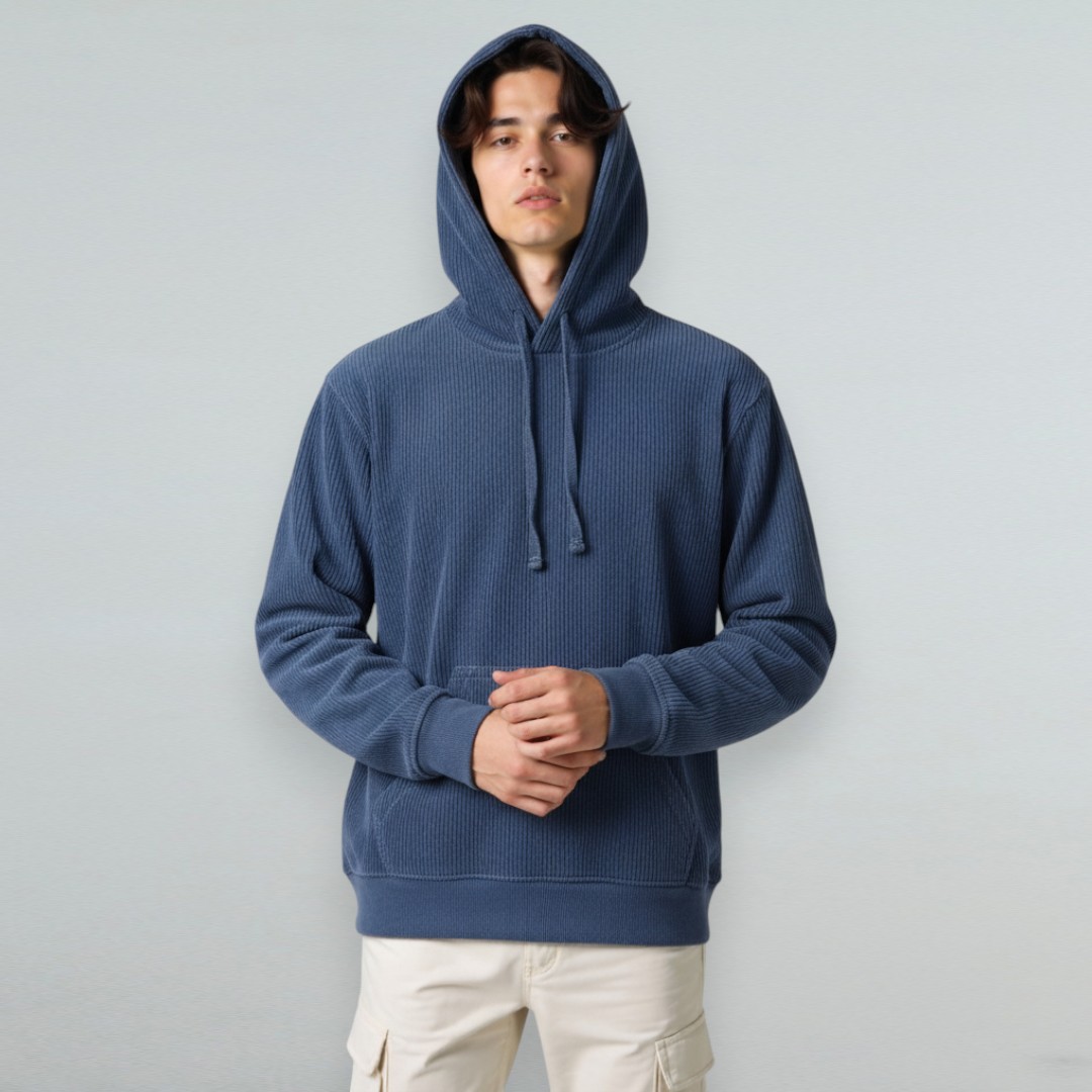 Heavyweight Garment-Dyed Corduroy Hoodie