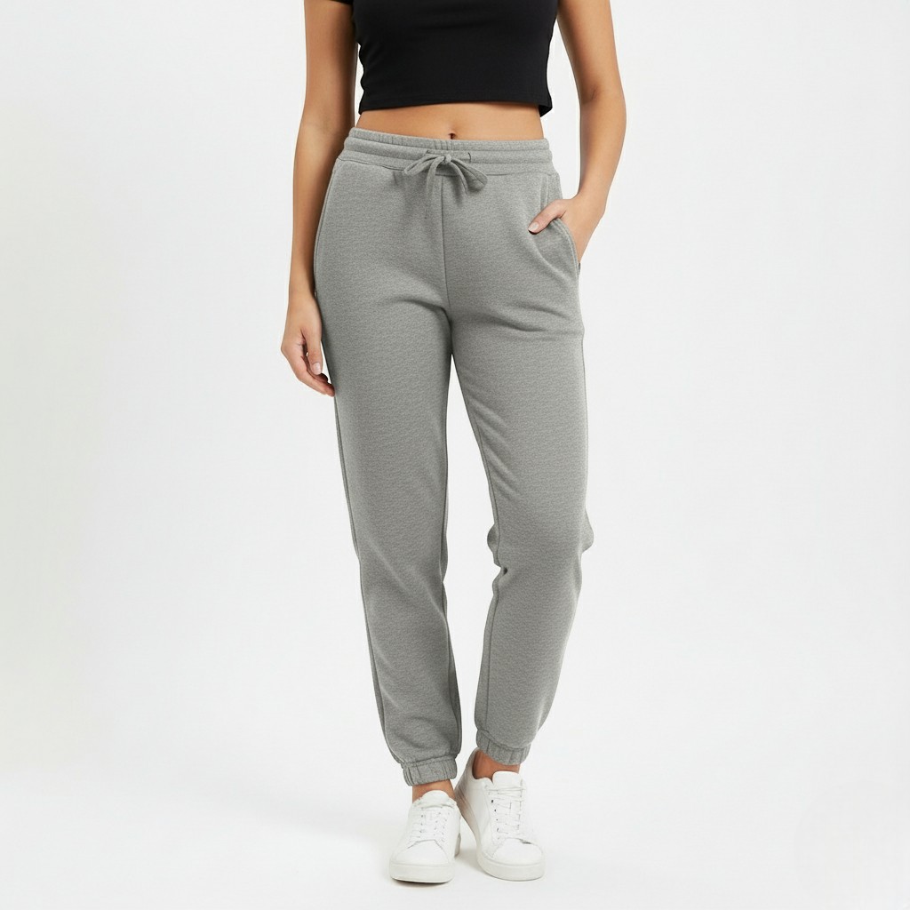 Heather Grey Soft Fleece Jogger Pants 