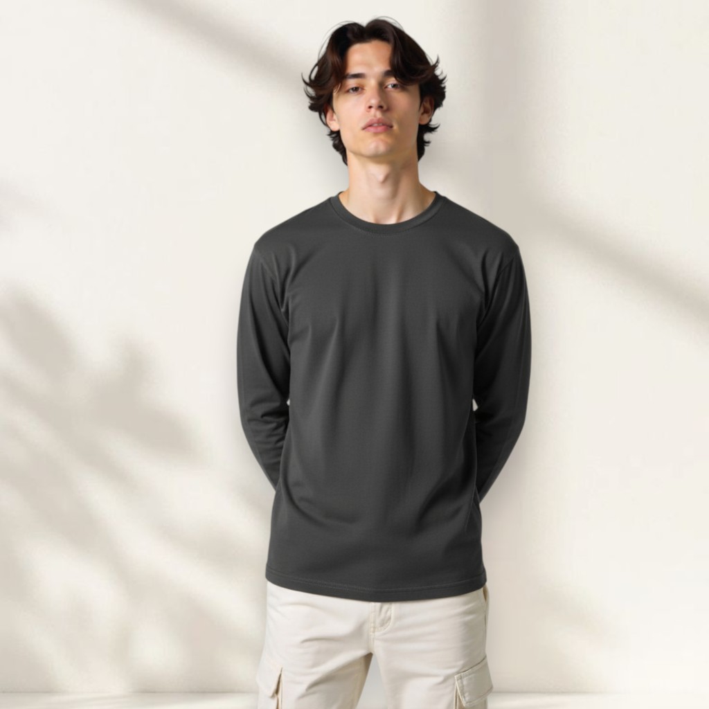 Men's 100% Cotton Long Sleeve T-shirt