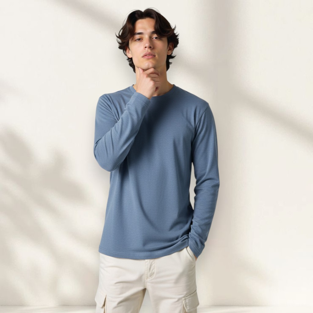 Men's 100% Cotton Long Sleeve T-shirt