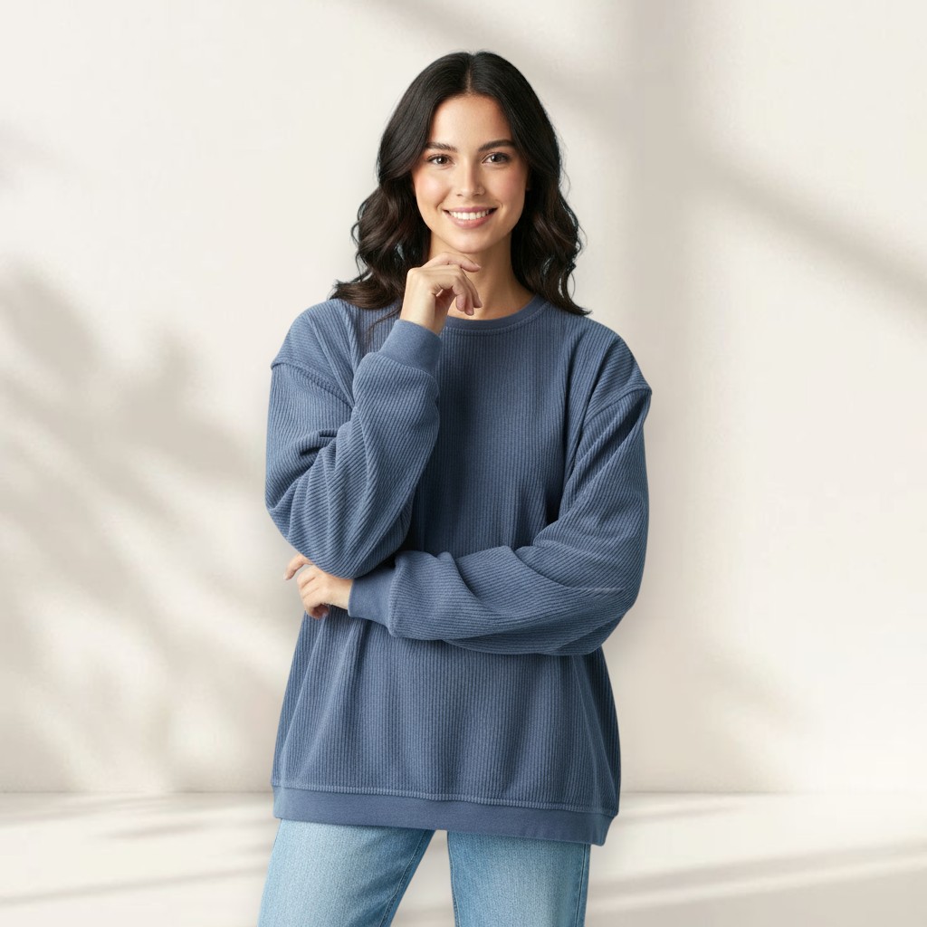 Women’s Garment-Dyed Corduroy Sweatshirt