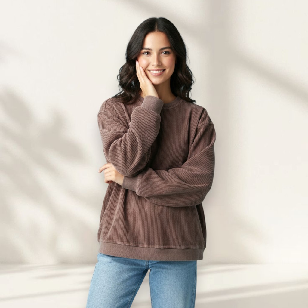 Women’s Garment-Dyed Corduroy Sweatshirt