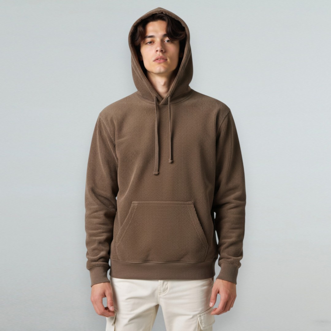Heavyweight Garment-Dyed Corduroy Hoodie