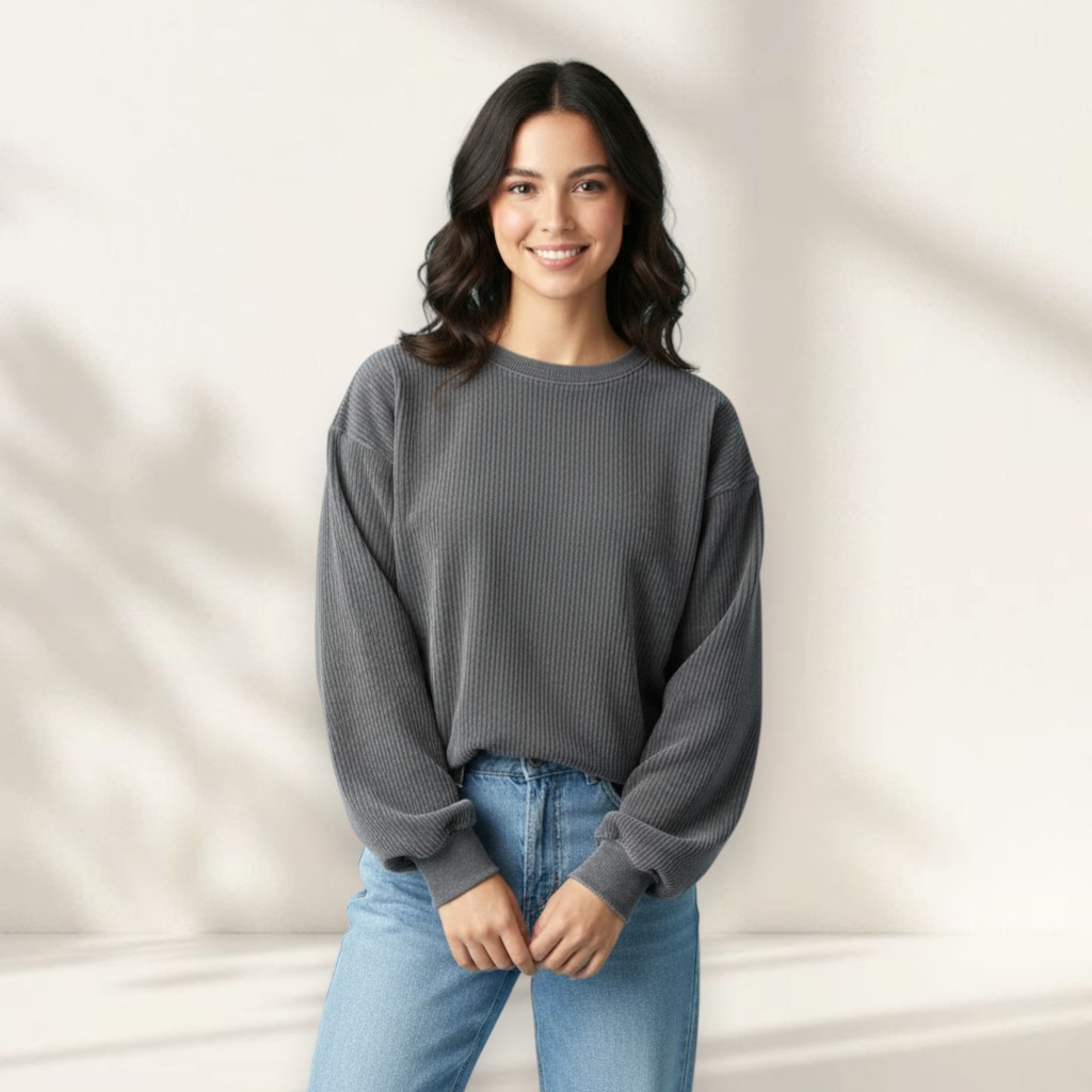 Women’s Garment-Dyed Corduroy Sweatshirt