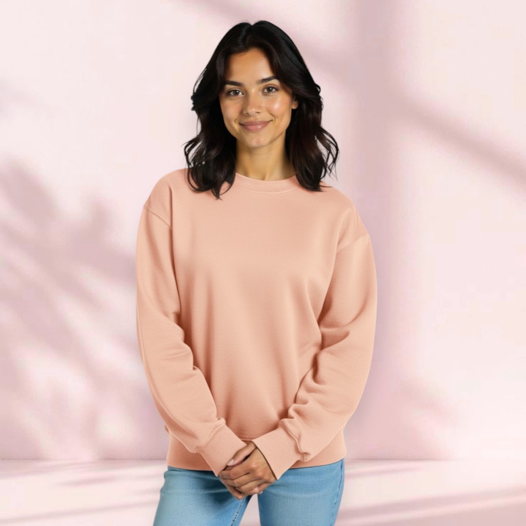 Women’s Garment Dyed Washed Fleece Crewneck Sweatshirt