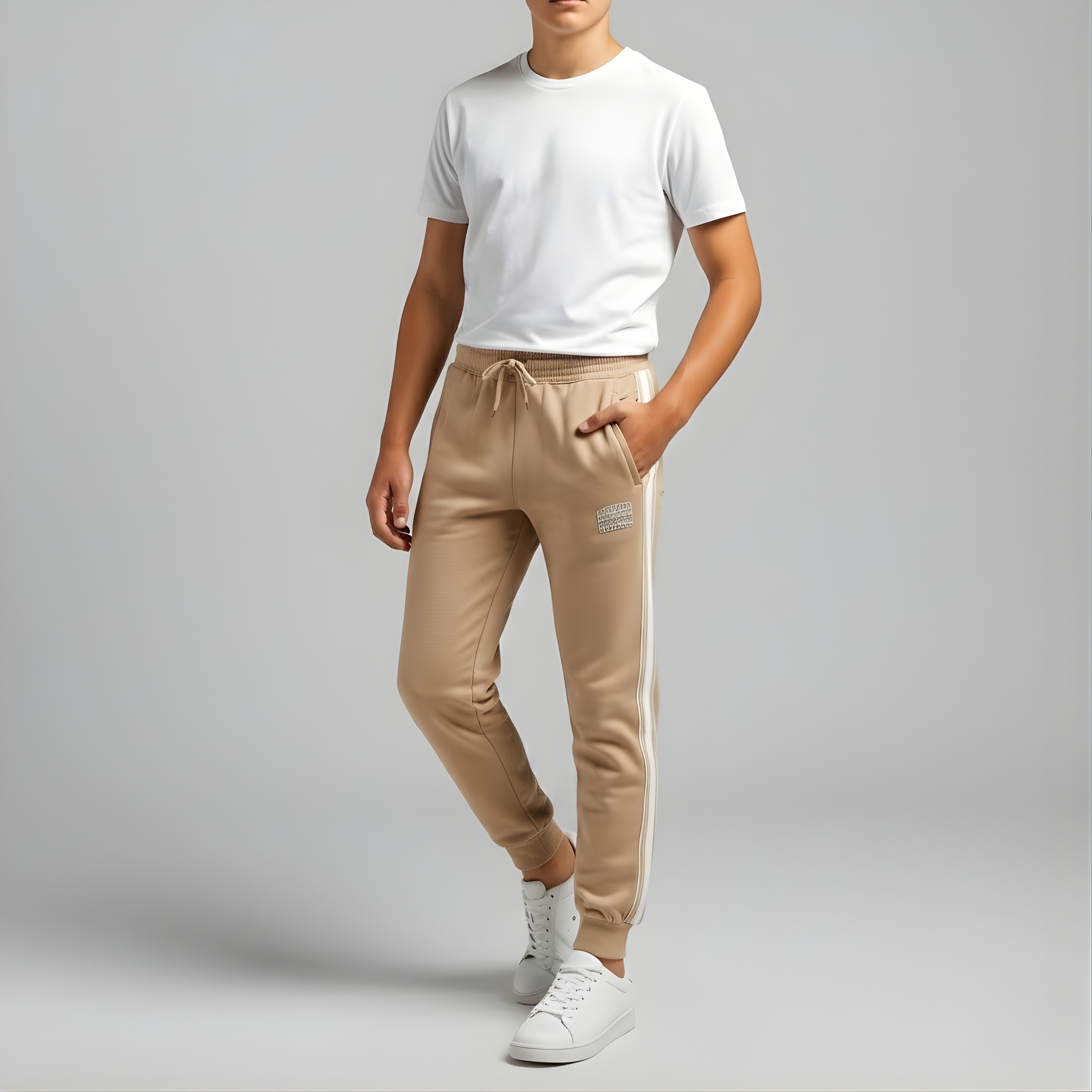 Boys Essential French Terry Joggers - Light Brown