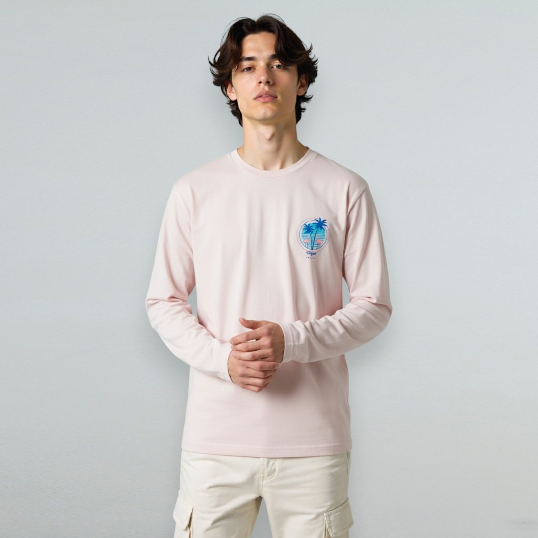 Garment-Dyed Premium Jersey Long Sleeve Graphic T-shirt