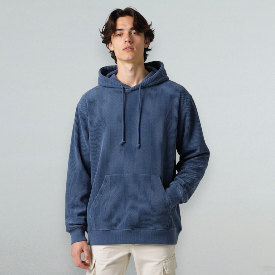 Heavyweight Garment-Dyed Corduroy Hoodie