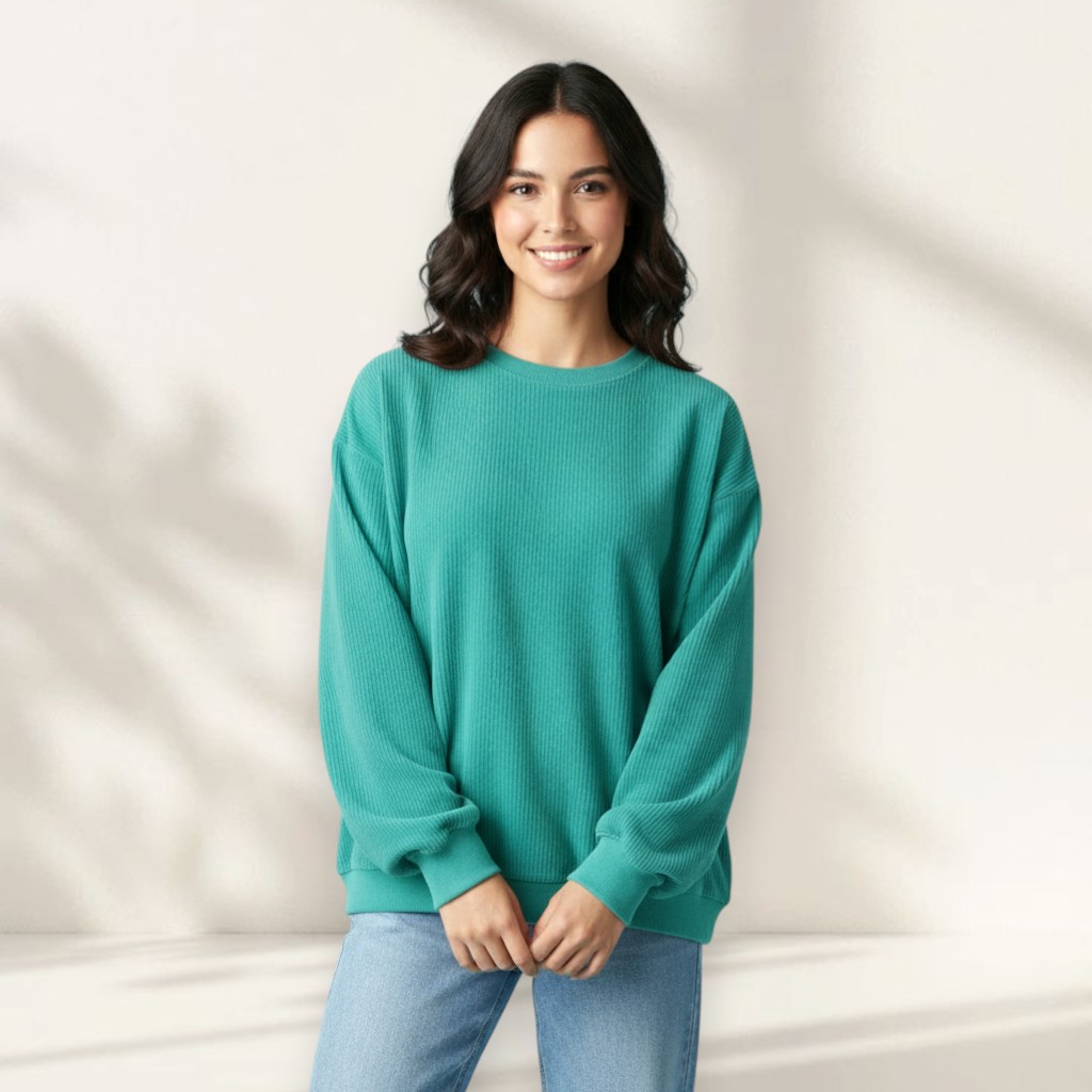 Women’s Garment-Dyed Corduroy Sweatshirt