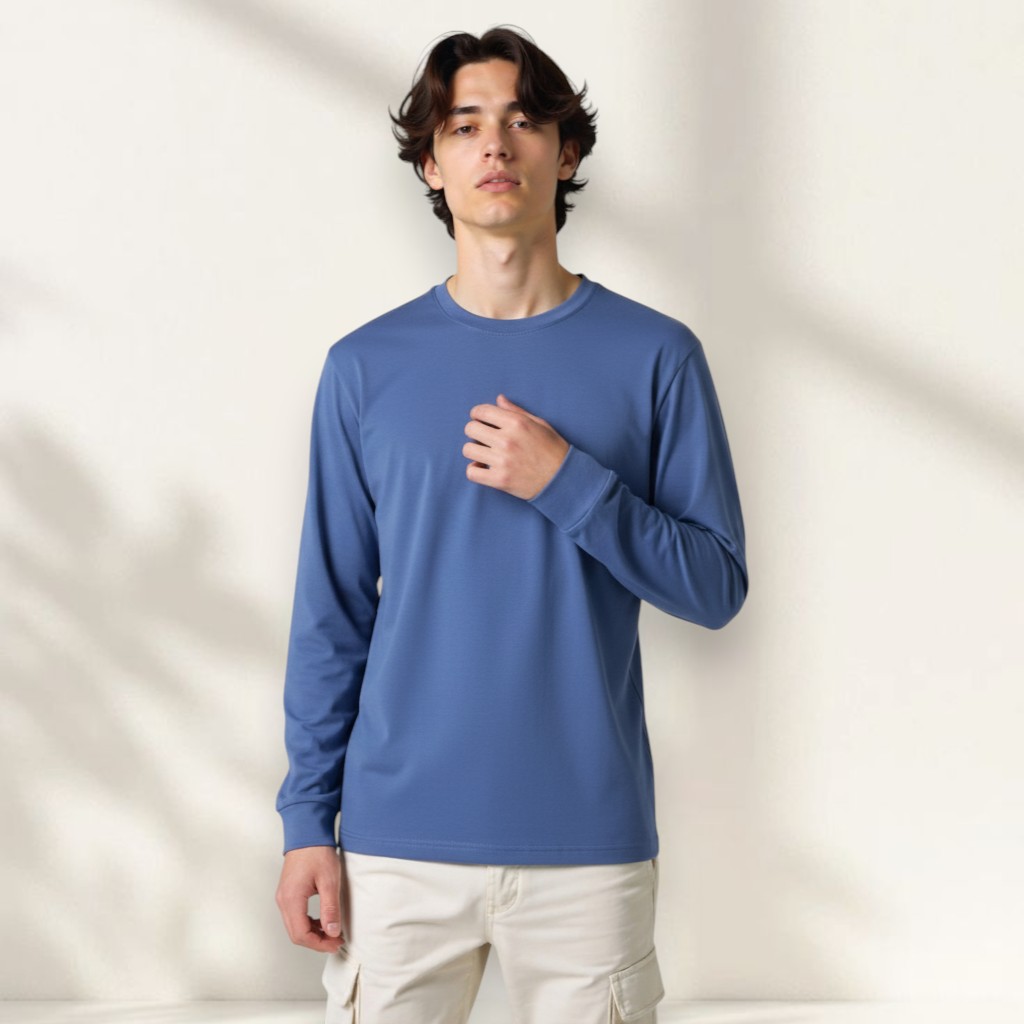 Men's 100% Cotton Long Sleeve T-shirt