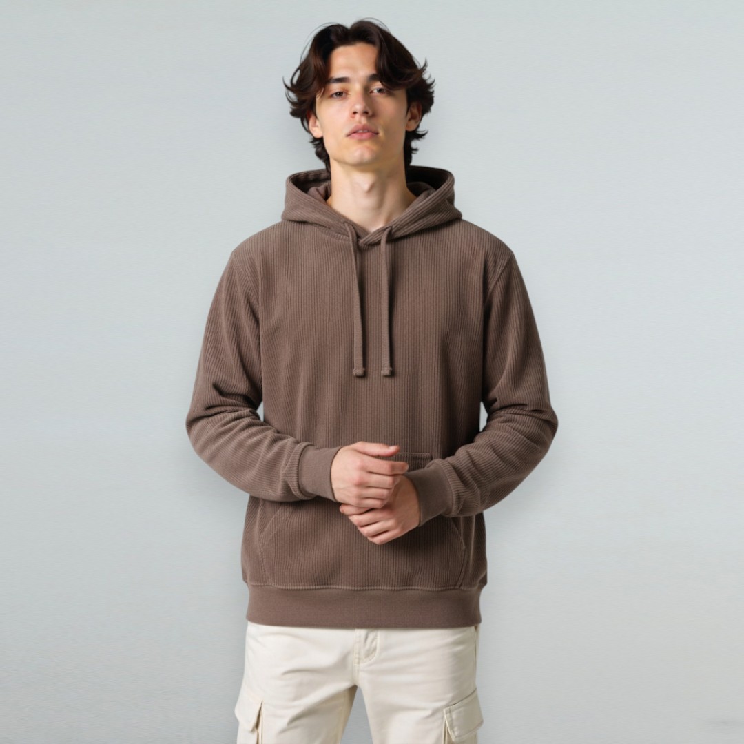 Heavyweight Garment-Dyed Corduroy Hoodie