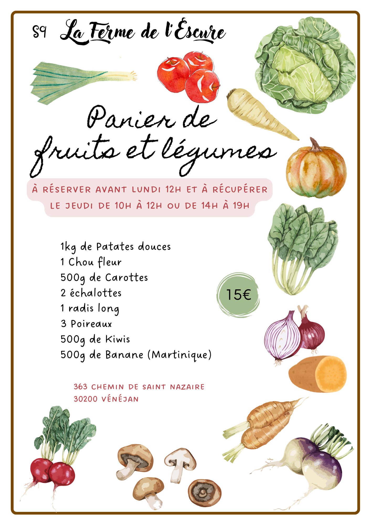 Panier de fruits et légumes